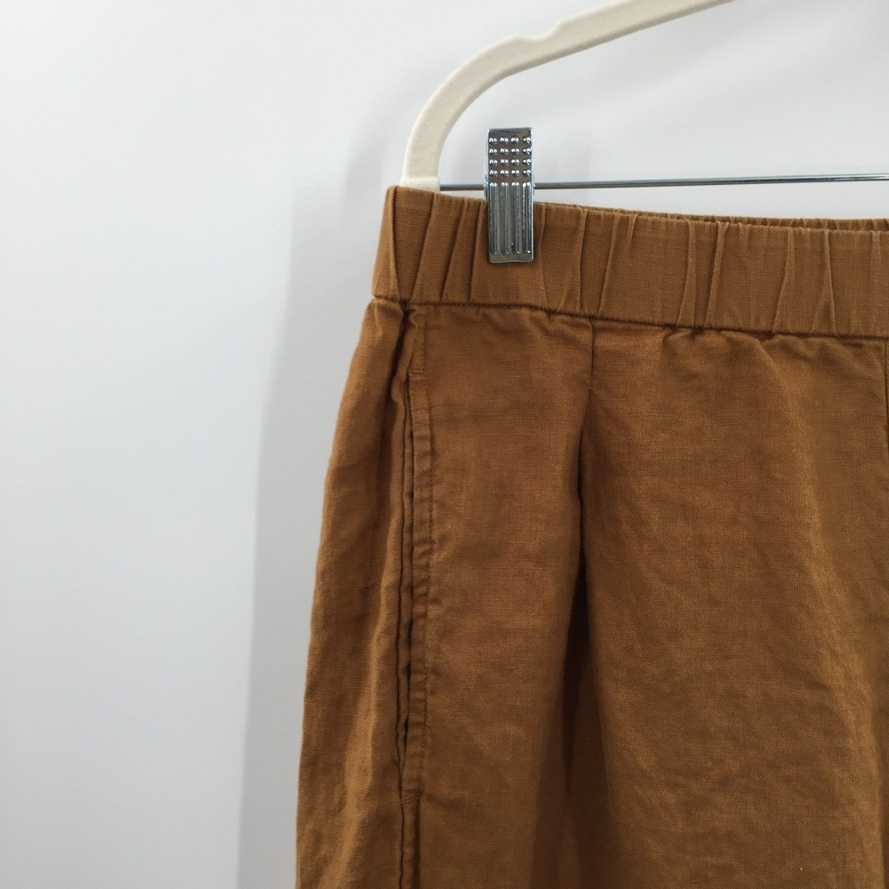 Eileen Fisher Organic linen brown wide leg boho quiet luxury pants minimalist L - Picture 4 of 10